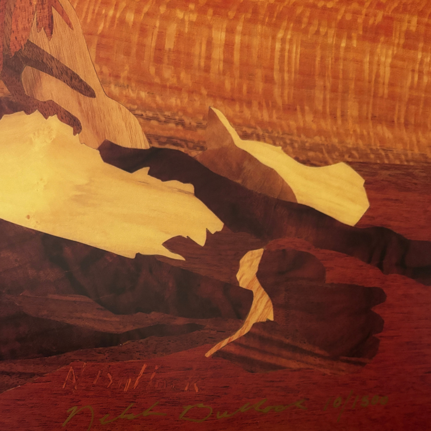 Skull Valley Cowboy Print – Handcrafted Wood Marquetry Art Print for Cabin or Home Décor