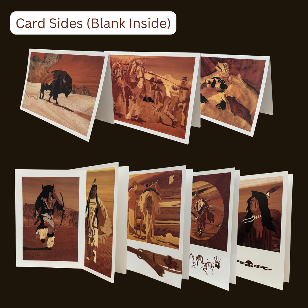 Set of 8 Fine Art Note Cards Featuring Prints of Neldon Bullock's Marquetry Pieces