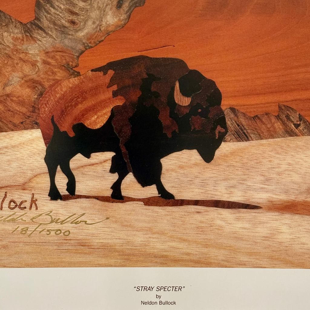 stray-specter-lone-buffalo-detail-wood-marquetry-art-neldon-bullock