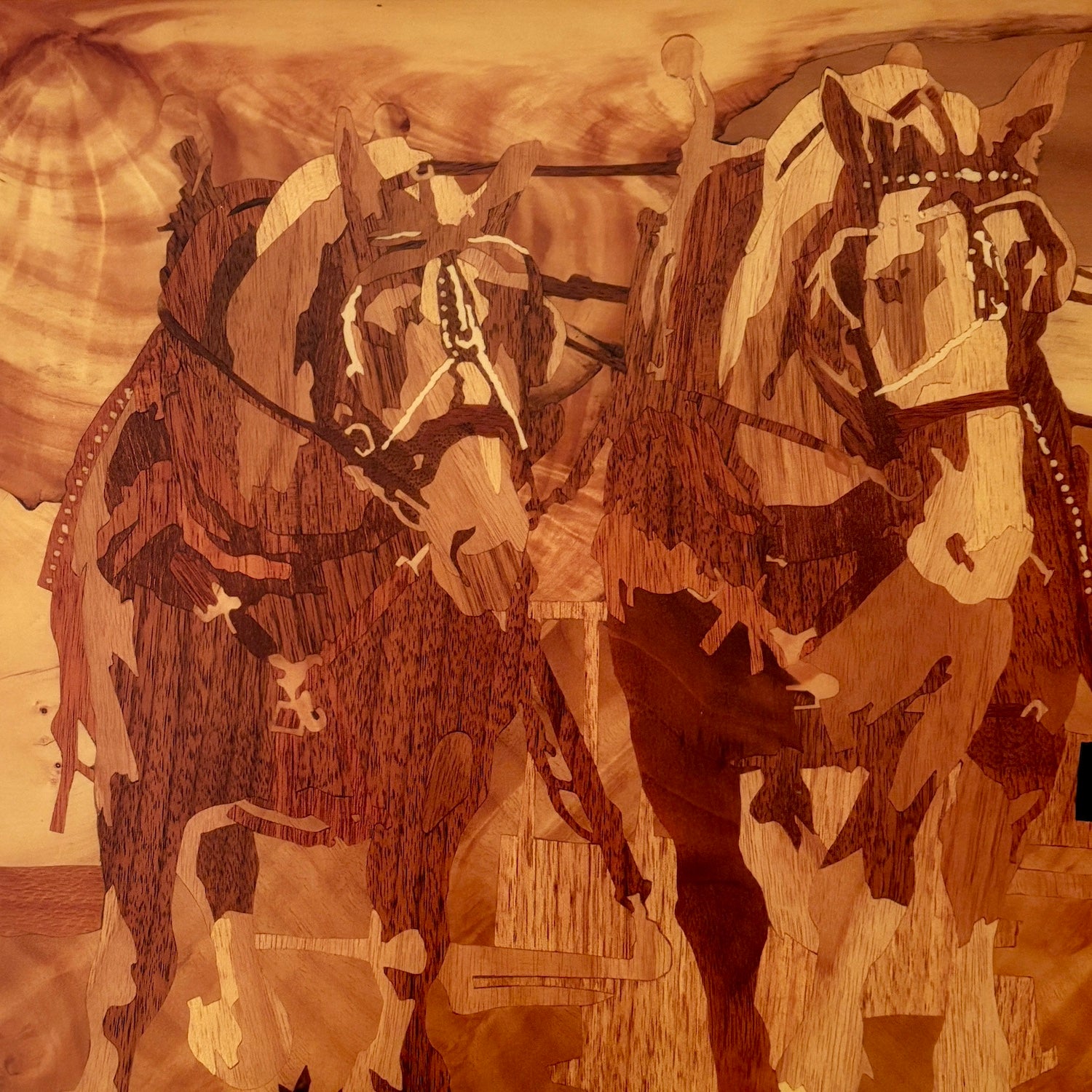 teamwork-horse-team-wood-marquetry-art-neldon-bullock